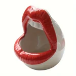 Polyresin Red Lips Planter 01 - Image 2