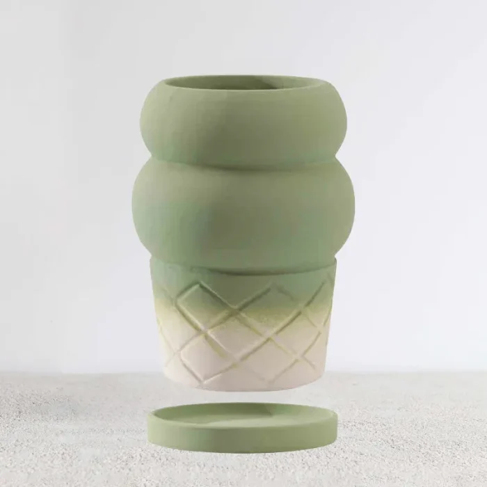 Green Ceramic Planter 03 - Image 1
