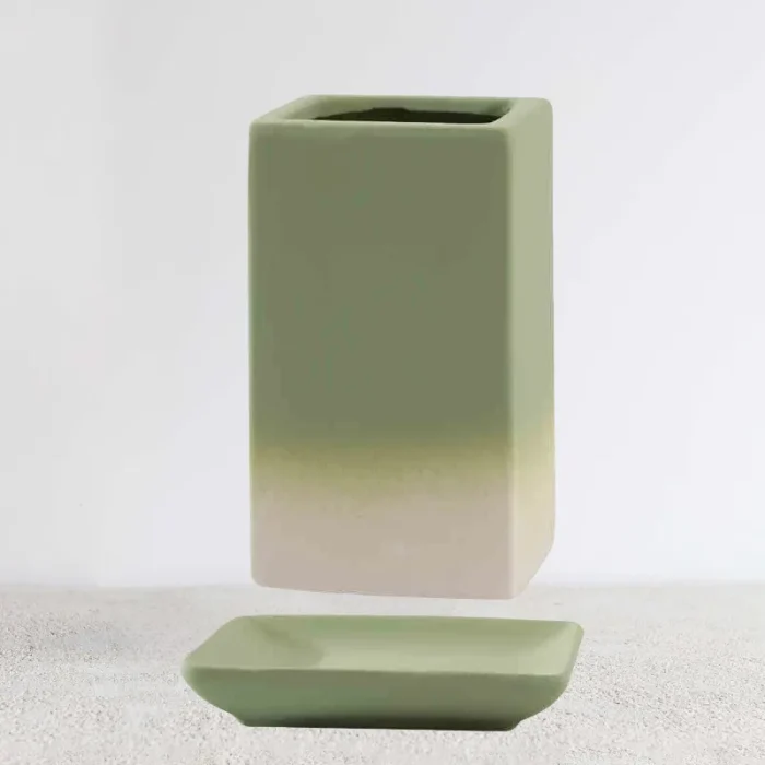 Green Ceramic Planter 04 - Image 1