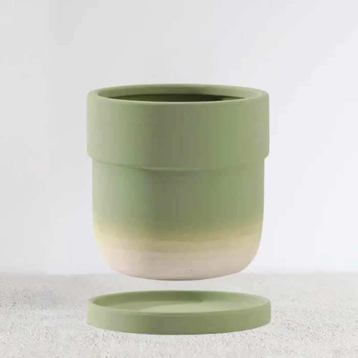 Green Ceramic Planter 06 - Image 1