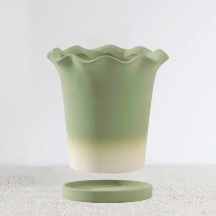 Green Ceramic Planter 07 - Image 1